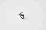 Anello Titano in oro bianco 18kt con placcatura in rutenio e diamante taglio radiant, Monica Candido Gioielli Milano miniatura 2