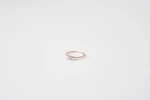Anello Trio trilogy in oro rosa 18kt satinato con tre diamanti taglio navette, Monica Candido Gioielli Milano miniatura 2