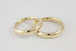 Fedi nuziali comode svasate artigianali in oro 18kt con profilo svasato, Monica Candido Gioielli Milano miniatura 3