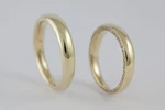 Fedi nuziali comode svasate artigianali in oro 18kt con profilo svasato, Monica Candido Gioielli Milano miniatura 4