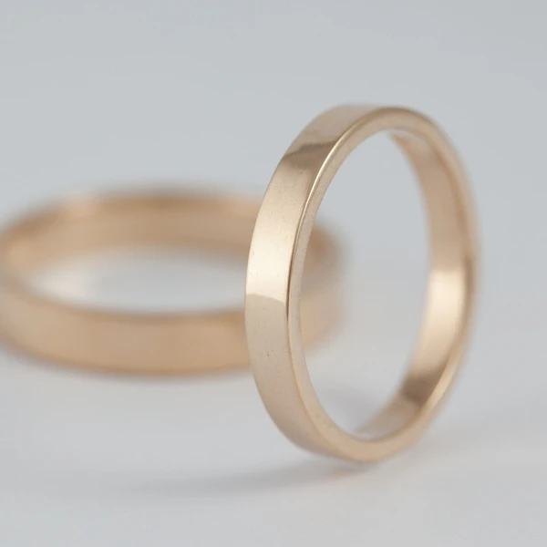 Fedi nuziali a fascetta artigianali in oro 18kt con design geometrico, Monica Candido Gioielli Milano
