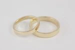 Fedi nuziali a fascetta artigianali in oro 18kt con design geometrico, Monica Candido Gioielli Milano miniatura 5