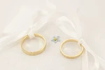 Fedi nuziali fascetta martellata artigianali in oro 18kt con superficie martellata a mano, Monica Candido Gioielli Milano miniatura 10