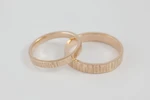 Fedi nuziali fascetta martellata artigianali in oro 18kt con superficie martellata a mano, Monica Candido Gioielli Milano miniatura 7