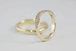 Fedi nuziali fluide artigianali in oro 18kt con design organico, Monica Candido Gioielli Milano miniatura 1