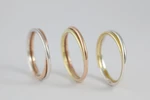 Fedi nuziali intreccio artigianali in oro 18kt con doppio filo intrecciato, Monica Candido Gioielli Milano miniatura 2