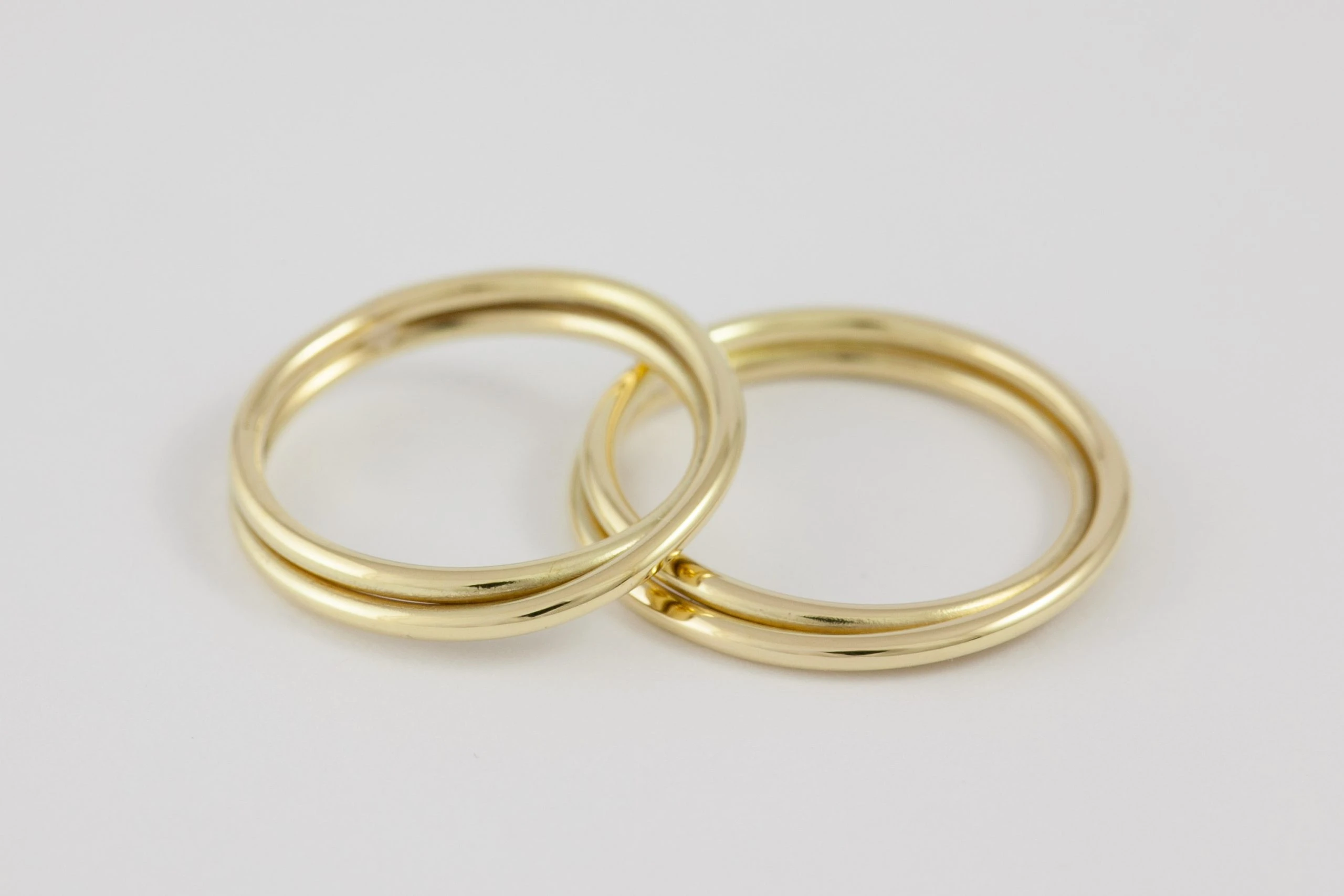 Fedi nuziali intreccio artigianali in oro 18kt con doppio filo intrecciato, Monica Candido Gioielli Milano - 6